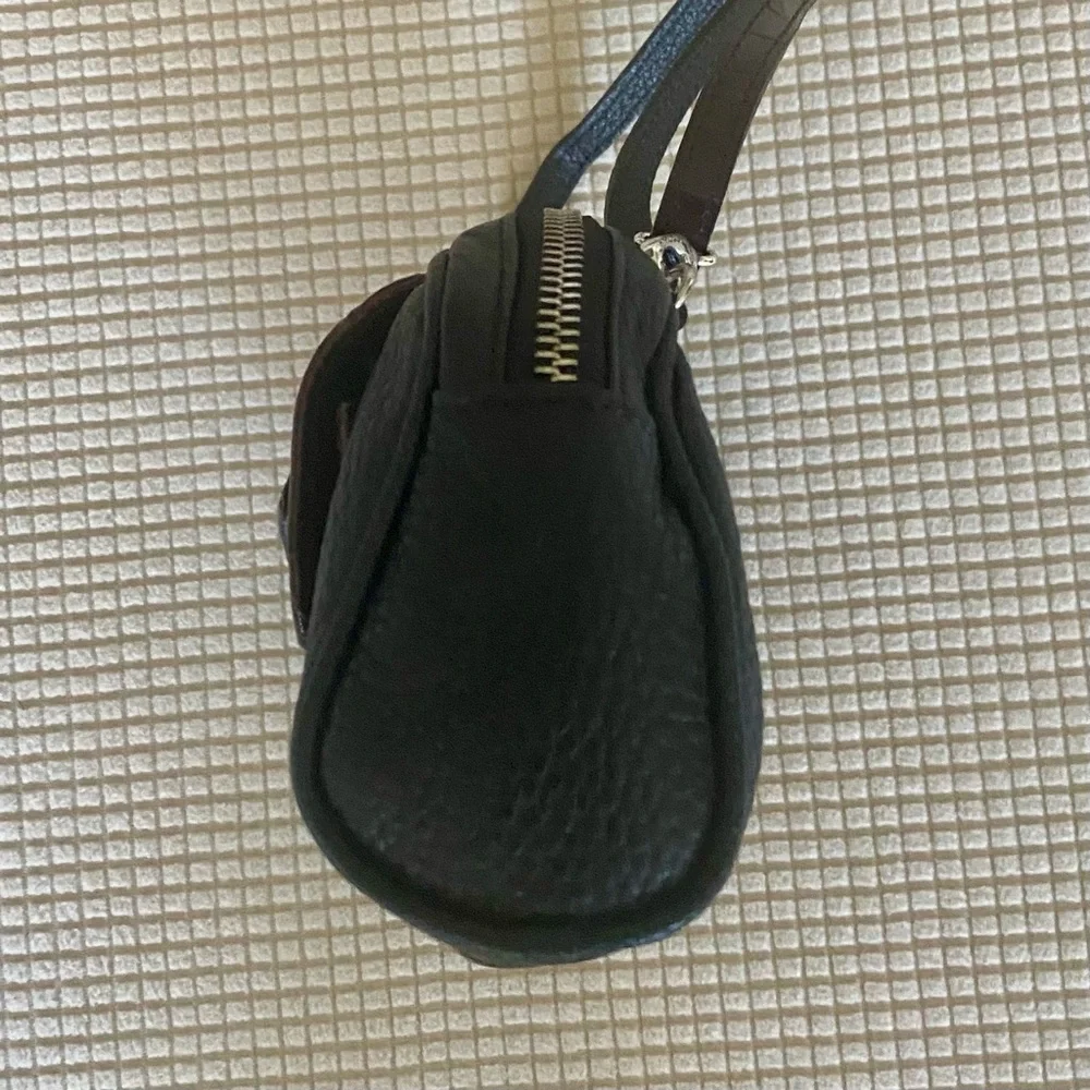 Brighton Black and Brown Croc-Embossed Crossbody